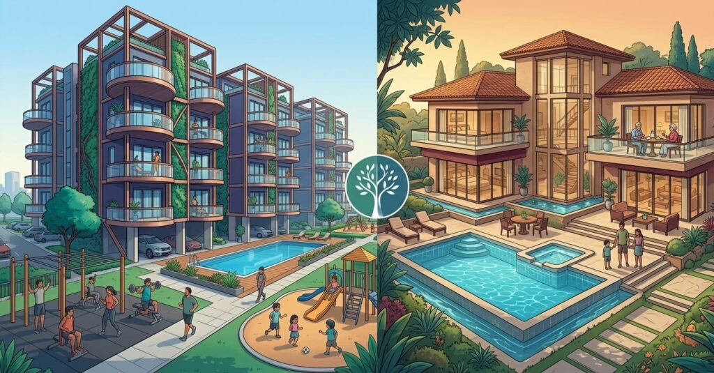 2bhk villa vs flat in greater noida